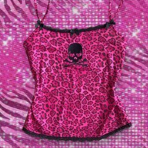 Pink leopard skull cami top 💗🐆